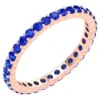 925 Sterling Silver sapphire eternity ring with slim band