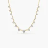 925 Sterling Silver 0.85 ctw Solitaire Diamond Graduating Necklace