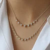 925 Sterling Silver 0.85 ctw Solitaire Diamond Graduating Necklace - Image 2