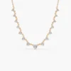 925 Sterling Silver 0.85 ctw Solitaire Diamond Graduating Necklace - Image 5