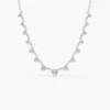 925 Sterling Silver 0.85 ctw Solitaire Diamond Graduating Necklace - Image 6