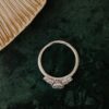 Ring with premium CZ diamond and pave setting