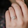 Ring featuring a distinctive emerald step checker cut