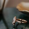 Gold-plated sterling silver ring with a polished modern finish