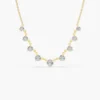 925 Sterling Silver 1.05 ctw Solitaire Diamond Graduating Necklace - Image 2