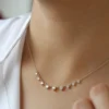 925 Sterling Silver 1.05 ctw Solitaire Diamond Graduating Necklace - Image 4