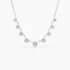 925 Sterling Silver 1.05 ctw Solitaire Diamond Graduating Necklace - Image 5