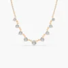925 Sterling Silver 1.05 ctw Solitaire Diamond Graduating Necklace - Image 8