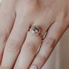 925 Sterling Silver 1.11 ct Round Galaxy Diamond Hexagon Halo Ring