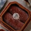 925 Sterling Silver 1.11 ct Round Galaxy Diamond Hexagon Halo Ring - Image 2