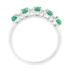 925 Sterling Silver 1.13 Carat Diamond and Emerald Cluster Statement Ring - Image 4