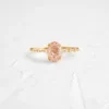 925 sterling silver engagement ring with oval pink stone