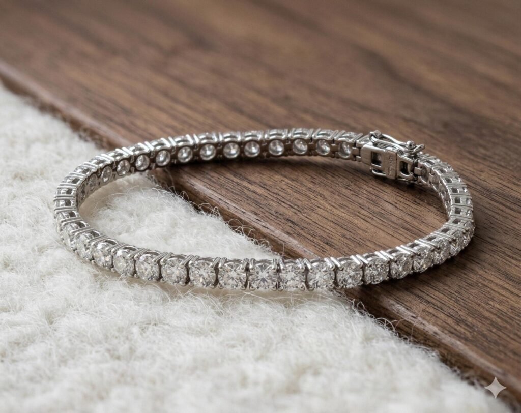 925 Sterling Silver 1.21ctw 1.50mm Round Diamond 6 Inches 4 Prong Light Weight Tennis Bracelet