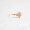 Pink diamond ring with polished sterling silver setting