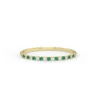 925 Sterling Silver 1.3 MM Emerald & Diamond Band - Image 2