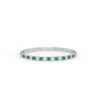 925 Sterling Silver 1.3 MM Emerald & Diamond Band - Image 3