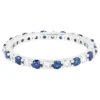 925 Sterling Silver 1.34 Carat Diamond and Sapphire Brilliant Cut Eternity Band
