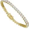 Classic 925 sterling silver tennis bracelet with round stones
