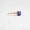 Classic sterling silver ring with refined blue sapphire-inspired detail