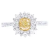 Sterling silver cocktail ring with layered diamond-inspired stones