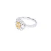 Cocktail ring featuring pear, round and fancy yellow stones