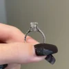 925 Sterling Silver 1.5 Carat Brilliant Round Diamond Engagement Ring - Image 3
