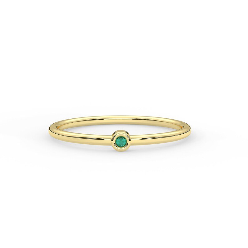 925 Sterling Silver 1.5 MM Emerald Band