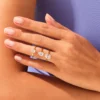 925 Sterling Silver 1.5CT Diamond Bezel Set Pear Solitaire Ring - Image 4