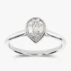 925 Sterling Silver 1.5CT Diamond Bezel Set Pear Solitaire Ring - Image 5