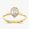 925 Sterling Silver 1.5CT Diamond Bezel Set Pear Solitaire Ring - Image 6