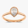 925 Sterling Silver 1.5CT Diamond Bezel Set Pear Solitaire Ring - Image 7