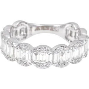 925 Sterling Silver 1.62 Carat Diamond "Invisible-Set" Eternity Band Ring For Women