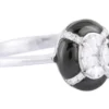 925 Sterling Silver 1.70 Carat Diamond and Black Onyx Engagement Ring - Image 2