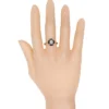 925 Sterling Silver 1.70 Carat Diamond and Black Onyx Engagement Ring - Image 4