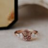 925 Sterling Silver 1.74 ct Long Cushion Deep Pink Garnet Ring