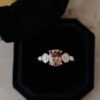 925 Sterling Silver 1.74 ct Long Cushion Deep Pink Garnet Ring - Image 2