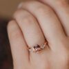 925 Sterling Silver 1.74 ct Long Cushion Deep Pink Garnet Ring - Image 5