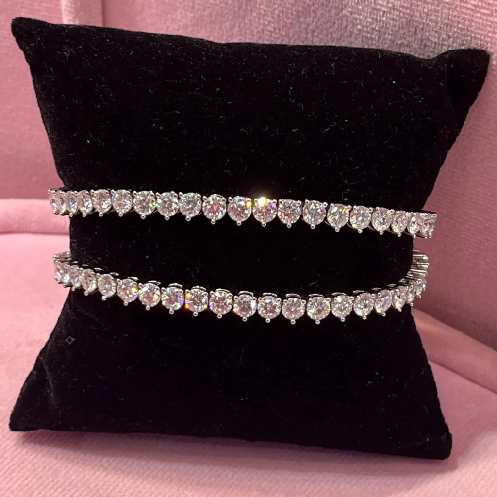 925 Sterling Silver 1.79ctw 1.75mm Round Diamond 6.5 Inches 3 Prong Classic Tennis Bracelet