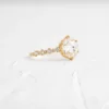 Rose Cut Diamond Ring in 925 sterling silver with thick gold plating
