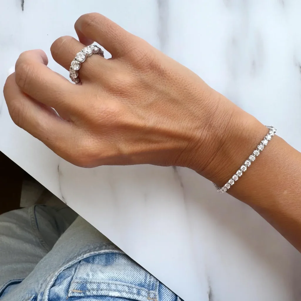 925 Sterling Silver 1.93ctw 1.75mm Round Diamond 7 Inches 3 Prong Classic Tennis Bracelet