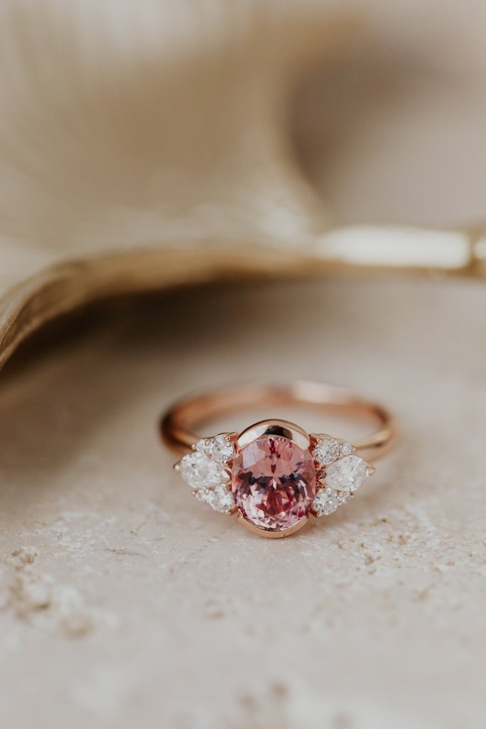 925 Sterling Silver 1.98 ct Oval Deep Pink Garnet Ring