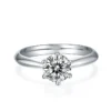 925 sterling silver engagement ring with brilliant round stone