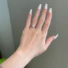 Engagement ring with premium CZ diamond in a six-prong setting