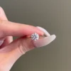 1 carat round engagement ring in polished sterling silver