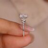 Engagement ring with premium CZ diamond and pavé side stones