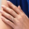 925 Sterling Silver 1 CT Princess Cut Engagement Ring Curved Band Promise Ring