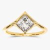 925 Sterling Silver 1 CT Princess Cut Engagement Ring Curved Band Promise Ring - Image 3