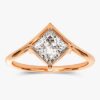 925 Sterling Silver 1 CT Princess Cut Engagement Ring Curved Band Promise Ring - Image 4
