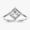 925 Sterling Silver 1 CT Princess Cut Engagement Ring Curved Band Promise Ring - Image 5