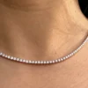 Sterling silver tennis necklace with 4-prong settings
